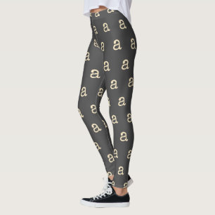 Moderne Monogramm Letter-Schrift-Typografie Grau Leggings