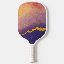 Moderne Monogramm-Lila-Tinte Pickleball Schläger