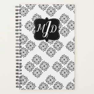 Moderne Monogramm-Mandala-Verzierung Yoga Planer