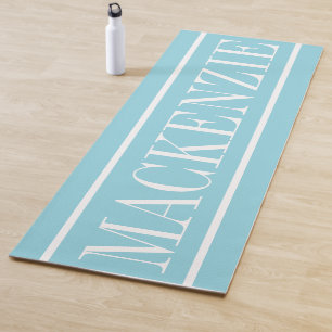 Moderne Monogramm-Minimal Aqua-Weiß Yogamatte