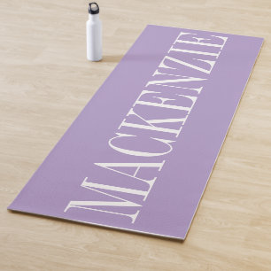 Moderne Monogramm-Minimal Lavendelweiß Yogamatte