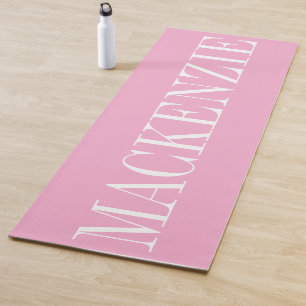 Moderne Monogramm-Minimal-Pink-Weiß Yogamatte