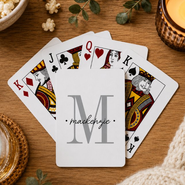 Moderne Monogramm-Minimalistik in Schwarz-Weiß Spielkarten (Von Creator hochgeladen)