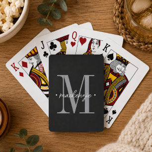 Moderne Monogramm-Minimalistik in Schwarz-Weiß Spielkarten