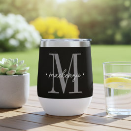 Moderne Monogramm-Minimalistik Schwarz Weiß
