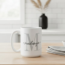 Moderne Monogramm-Minimalistik Schwarz Weiß