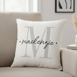 Moderne Monogramm-Minimalistik Schwarz Weiß Kissen