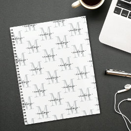 Moderne Monogramm-Minimalistik Schwarz Weiß Planer