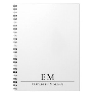 Moderne Monogramm-Minimalistische Eleganz Schwarz  Notizblock