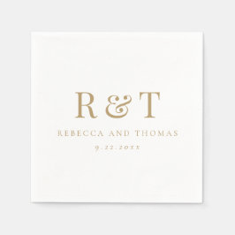 Moderne Monogramm-Minimalistische Hochzeit Serviette
