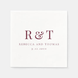 Moderne Monogramm-Minimalistische Hochzeit Serviette