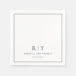 Moderne Monogramm-Minimalistische Hochzeit Serviette