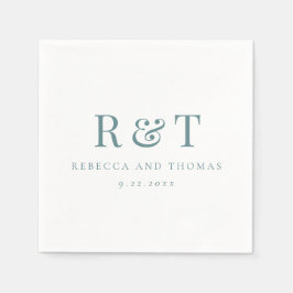 Moderne Monogramm-Minimalistische Hochzeit Serviette