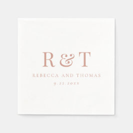 Moderne Monogramm-Minimalistische Hochzeit Serviette
