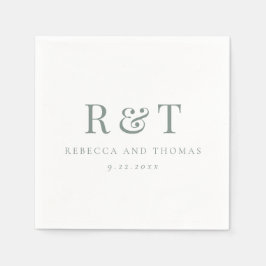 Moderne Monogramm-Minimalistische Hochzeit Serviette