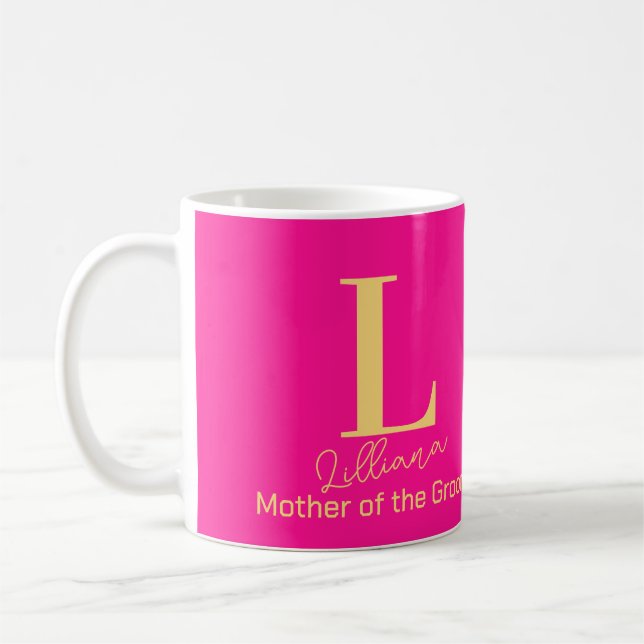 Moderne Monogramm Mutter der Braut ist nicht korre Kaffeetasse (Links)