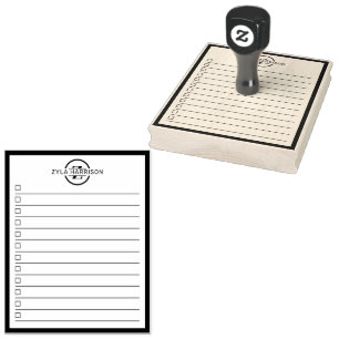 Moderne Monogramm-Name Aufgabenliste Gummistempel