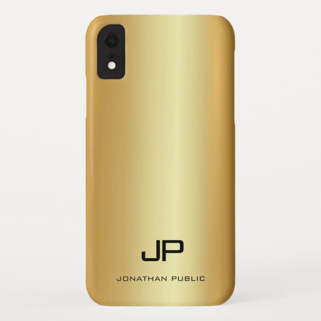 Moderne Monogramm Name Elegante Gold Look Template Case-Mate iPhone Hülle (Rückseite)