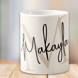 Moderne Monogramm-Name Kaffeetasse