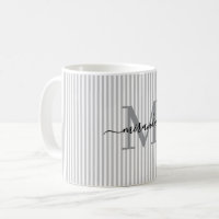 Moderne Monogramm-Name mit grauer Streifenoptik