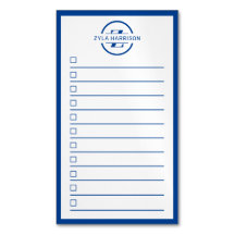 Moderne Monogramm-Name Navyblau To-Do-Liste