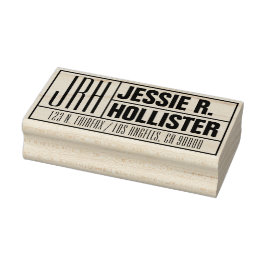 Moderne Monogramm-Name oder Geschäft-Rücksendeadre Gummistempel