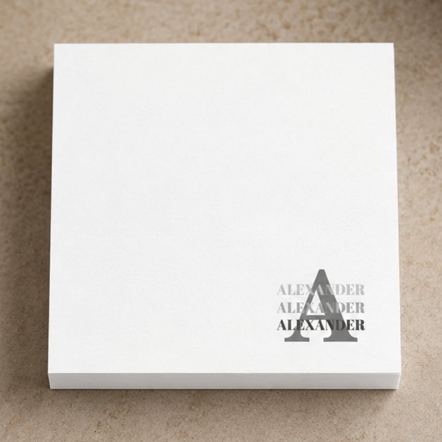 Moderne Monogramm-Name Post-it Klebezettel (Von Creator hochgeladen)