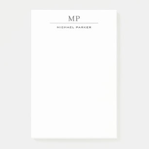 Moderne Monogramm-Name Professionell Schlicht Einf Post-it Klebezettel