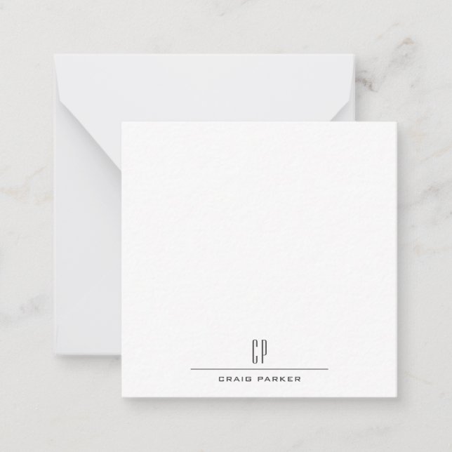 Moderne Monogramm-Name Professionell Schlicht Mini Mitteilungskarte (Vorderseite)