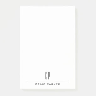 Moderne Monogramm-Name Professionell Schlicht Mini Post-it Klebezettel