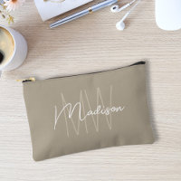 Moderne Monogramm Name Script Beige