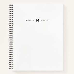 Moderne Monogramm-Name-Trendy-Typografie-Notizbuch Notizbuch