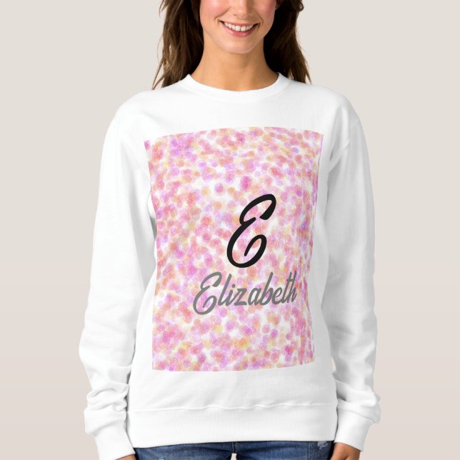 Moderne Monogramm Name Wasserfarbe Rosa Gelbe Punk Sweatshirt (Vorderseite)