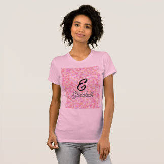 Moderne Monogramm Name Wasserfarbe Rosa Gelbe Punk T-Shirt