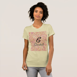 Moderne Monogramm Name Wasserfarbe Rosa Gelbe Punk T-Shirt