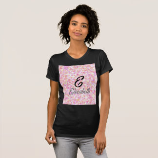 Moderne Monogramm Name Wasserfarbe Rosa Gelbe Punk T-Shirt