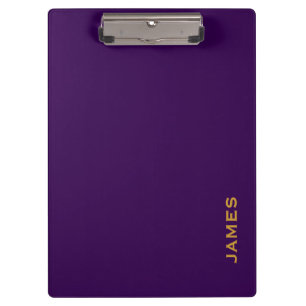 Moderne Monogramm Personal Blau und Gold Klemmbrett