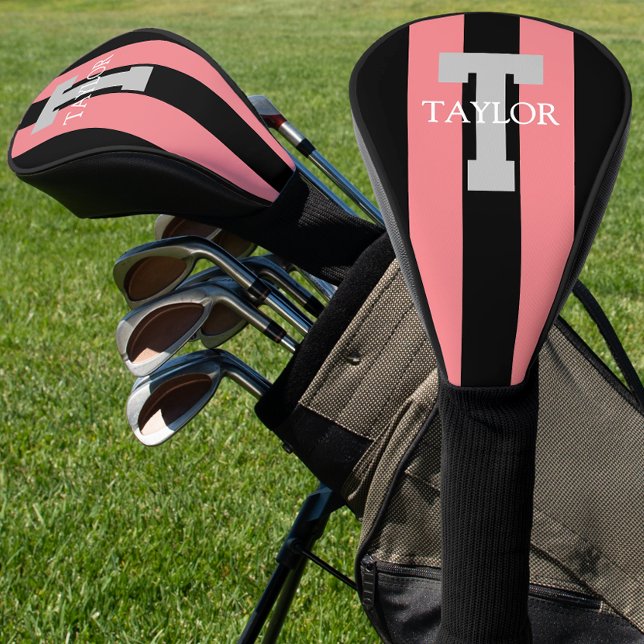 Moderne Monogramm-Personalisierung Rosa Golf Headcover (Von Creator hochgeladen)