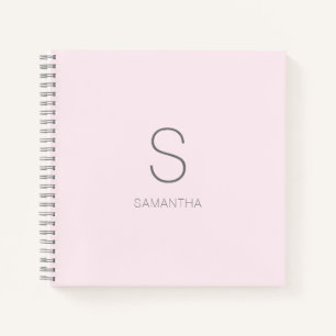 Moderne Monogramm Pink Minimalistischer Name Notizbuch