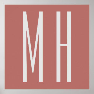 Moderne Monogramm Professional Schlicht Minimalist Poster