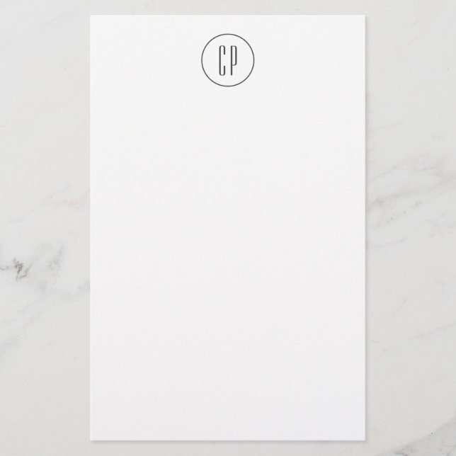 Moderne Monogramm-Professionell-Einfache Initialen Briefpapier (Vorderseite)