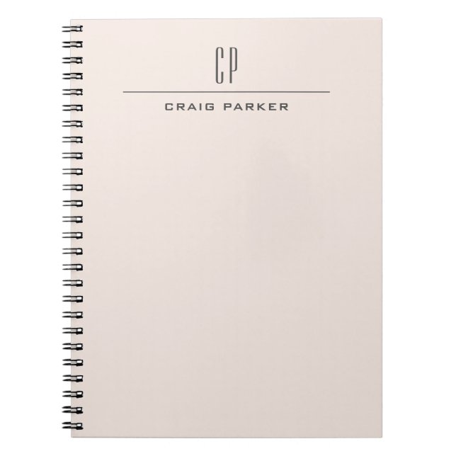 Moderne Monogramm-Professionell-Einfarbig-Pastellf Notizblock (Vorderseite)