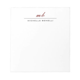 Moderne Monogramm Professionell Schlicht Einfach M Notizblock