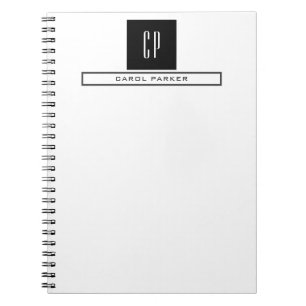 Moderne Monogramm Professionell Schlicht Einfacher Notizblock