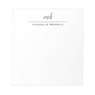 Moderne Monogramm Professionell Schlicht Minimal Notizblock