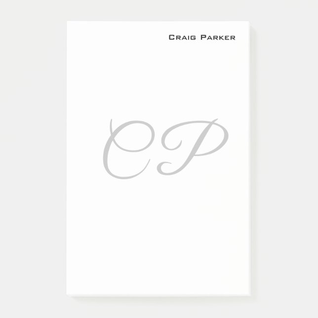 Moderne Monogramm Professionell Schlicht Minimalis Post-it Klebezettel (Vorderseite)
