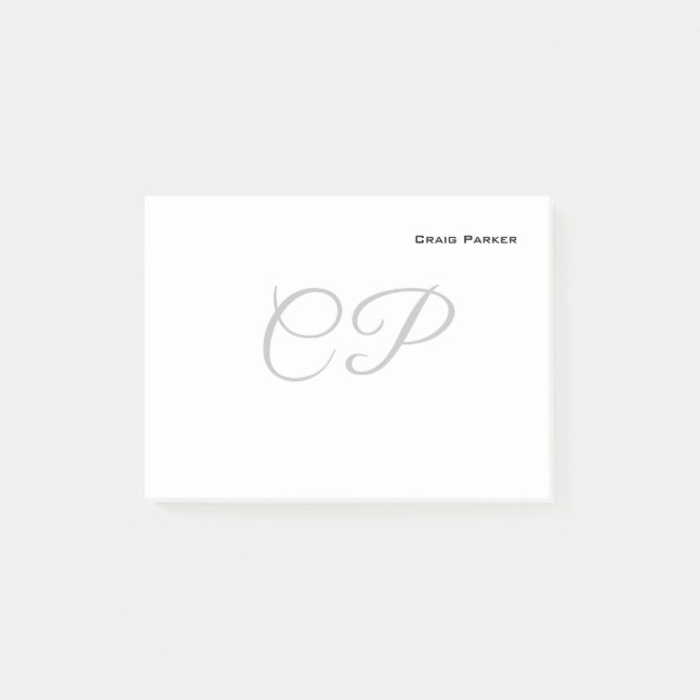 Moderne Monogramm Professionell Schlicht Minimalis Post-it Klebezettel (Vorderseite)