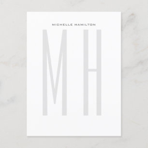 Moderne Monogramm Professionell Schlicht Minimalis Postkarte