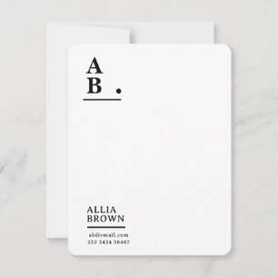 Moderne Monogramm-Rosa-Feminine-Design Mitteilungskarte