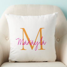 Moderne Monogramm Rosa Schrift Name